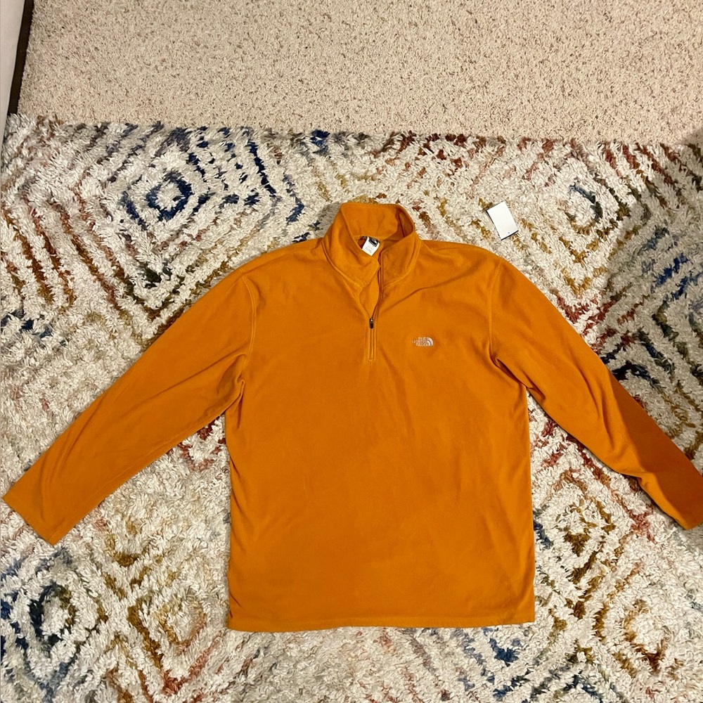 Men’s Pumpkin Orange Half-Zip North Face XXL Pullover